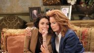 Maggie (Suzanne Rogers) comforted Sarah (Linsey Godfrey) over Xander on Days of our Lives | Image: JPI